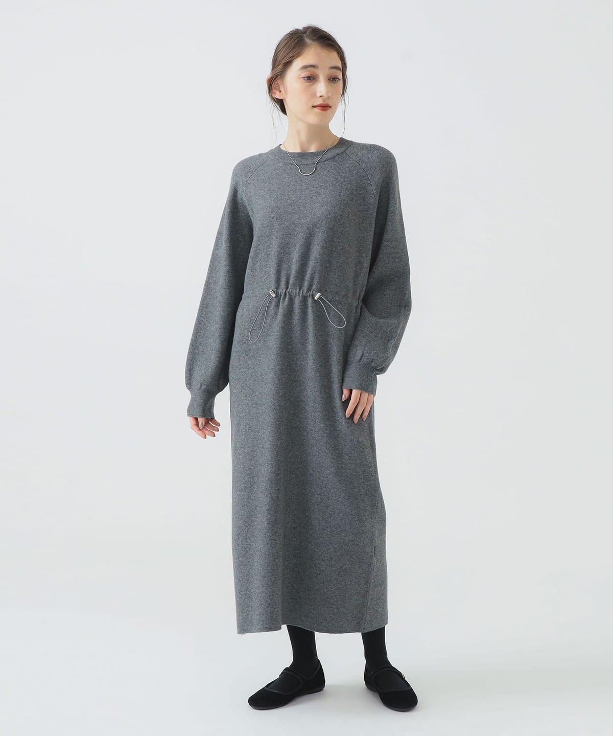 ニット ドローストリング ワンピース ワンピース WOMEN GREY ONE SIZE ニット ドローストリング ワンピース ワンピース WOMEN GREY ONE SIZE