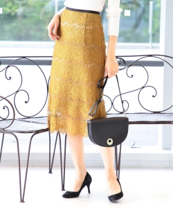 B:MING by BEAMS / カラーレース ミモレスカート 18AW-P