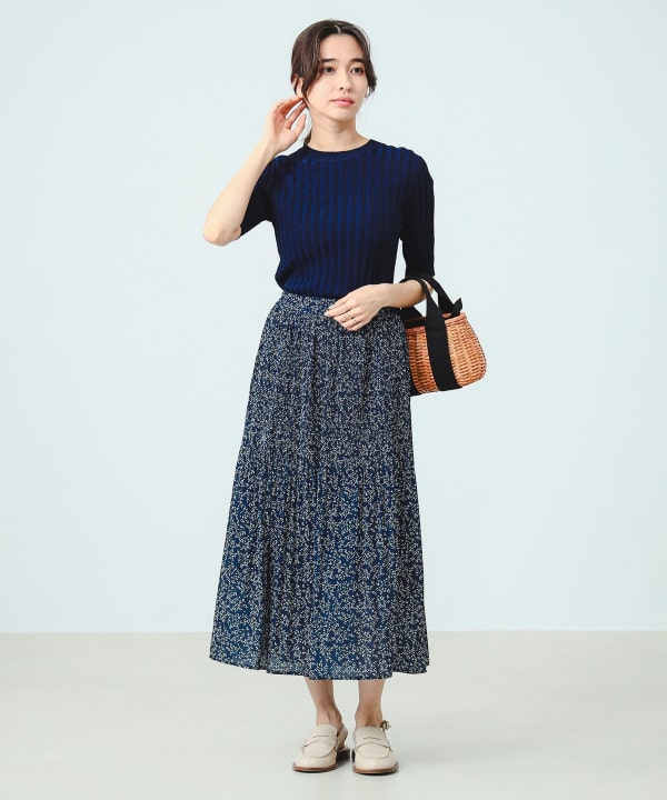 B:MING by BEAMS（ビーミング by ビームス）リーフ柄 ギャザー