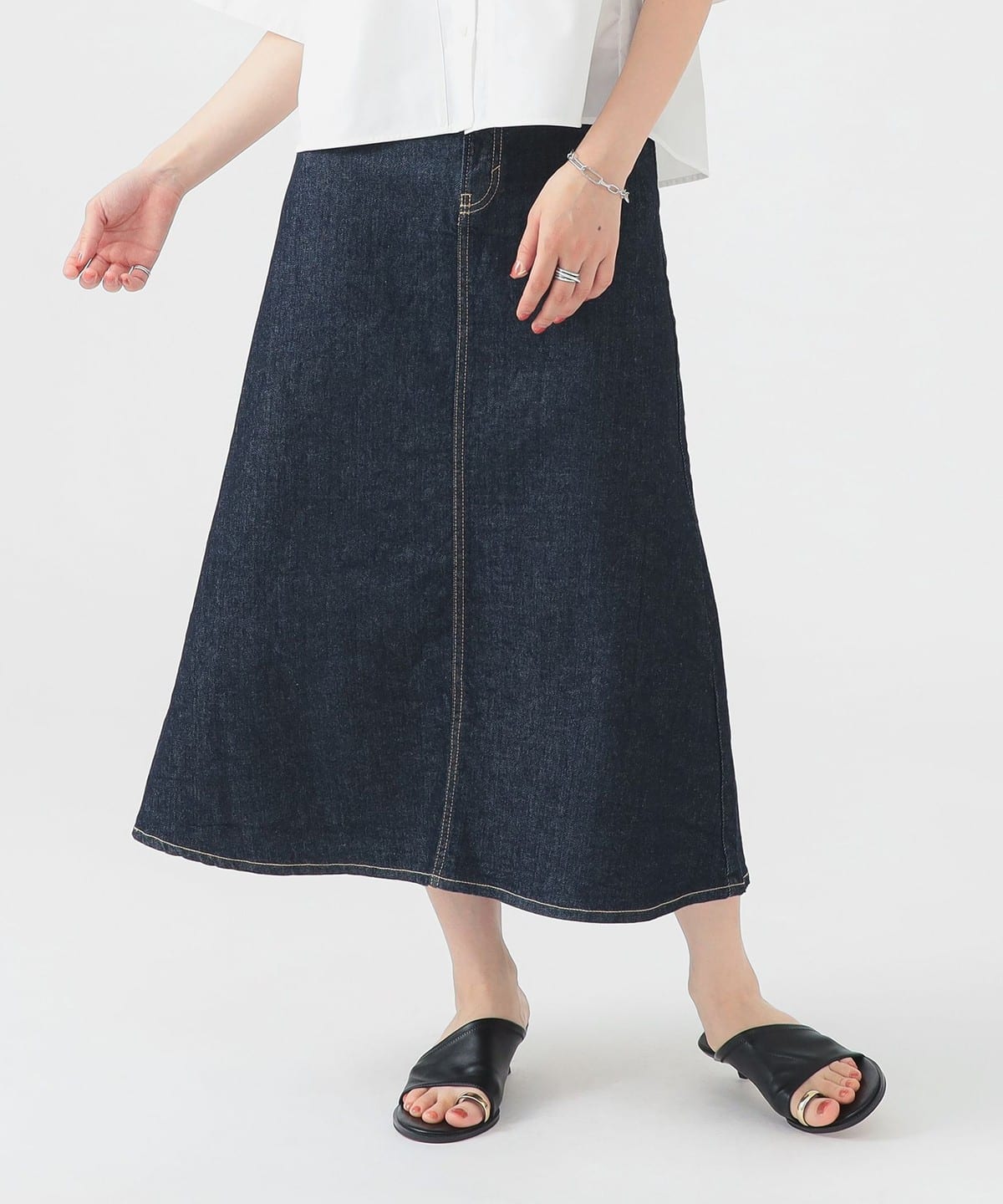 SOMETHING サムシング / フレアデニムスカート(S M) スカート WOMEN ONE WASH S SOMETHING サムシング / フレアデニムスカート(S M) スカート WOMEN ONE WASH S