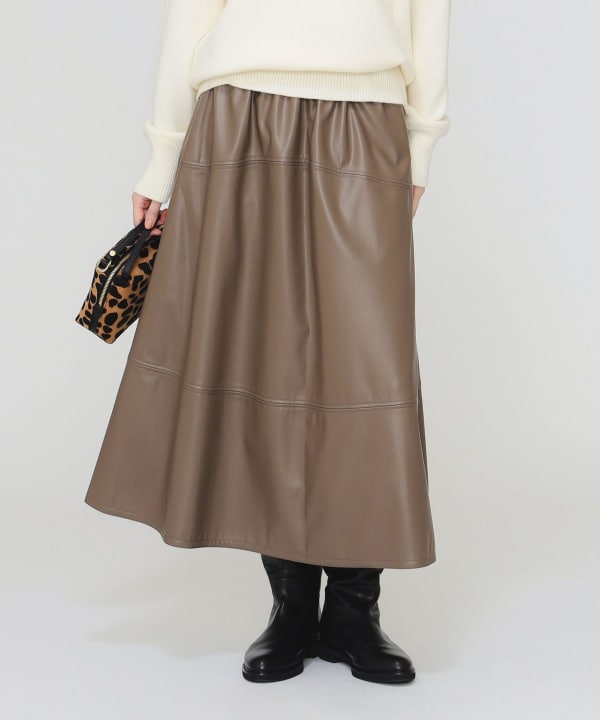 B:MING by BEAMS（ビーミング by ビームス）フェイクレザー フレア