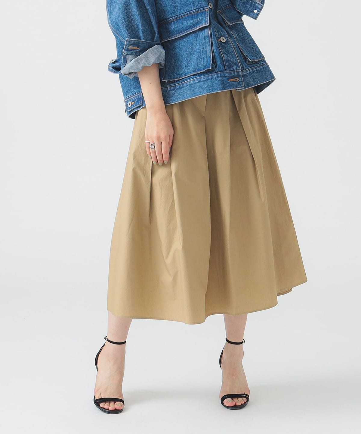フロント タック スカート(S M) スカート WOMEN BEIGE M フロント タック スカート(S M) スカート WOMEN BEIGE M