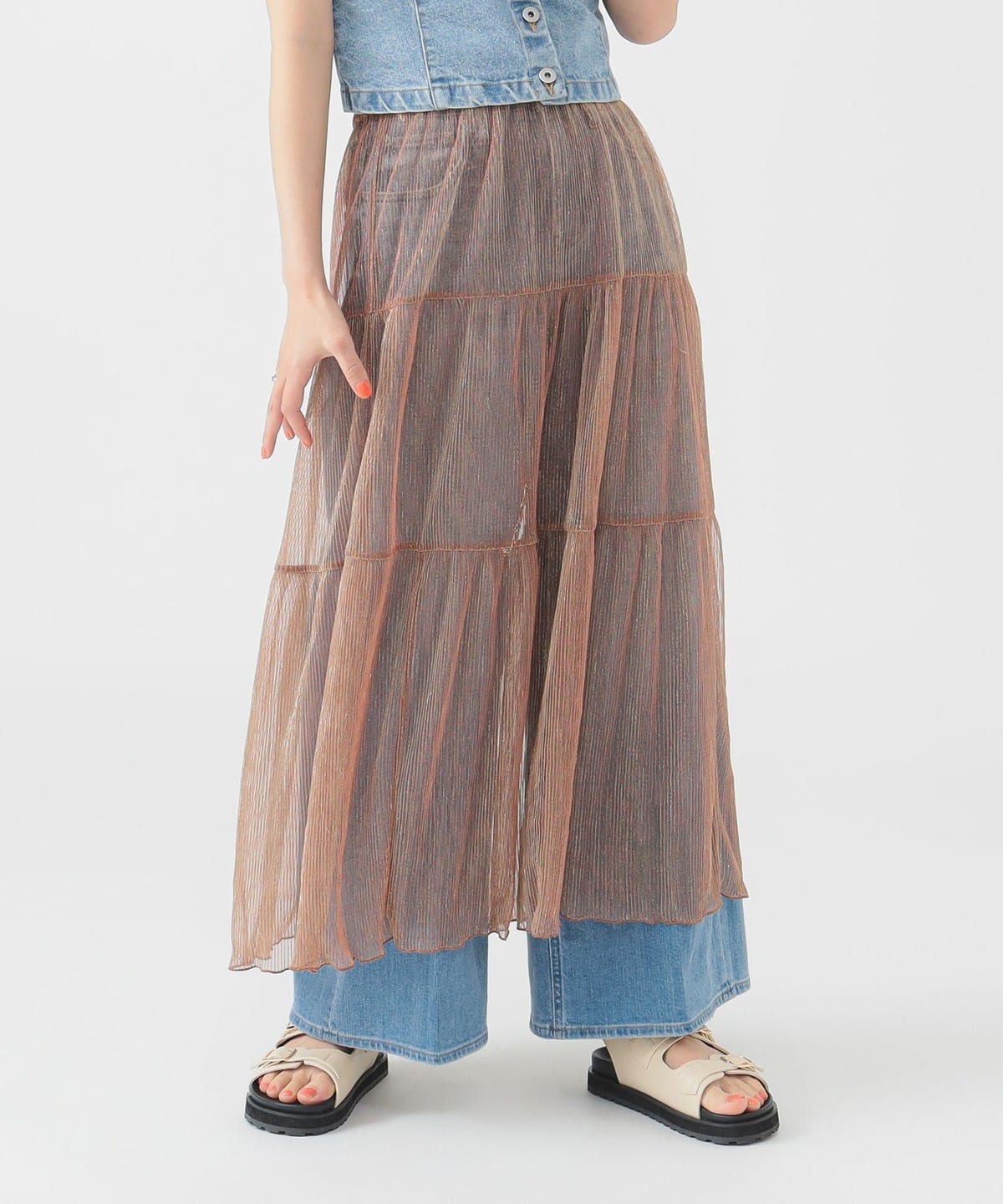 ペチコート付き チュール スカート スカート WOMEN ORANGE ONE SIZE ペチコート付き チュール スカート スカート WOMEN ORANGE ONE SIZE