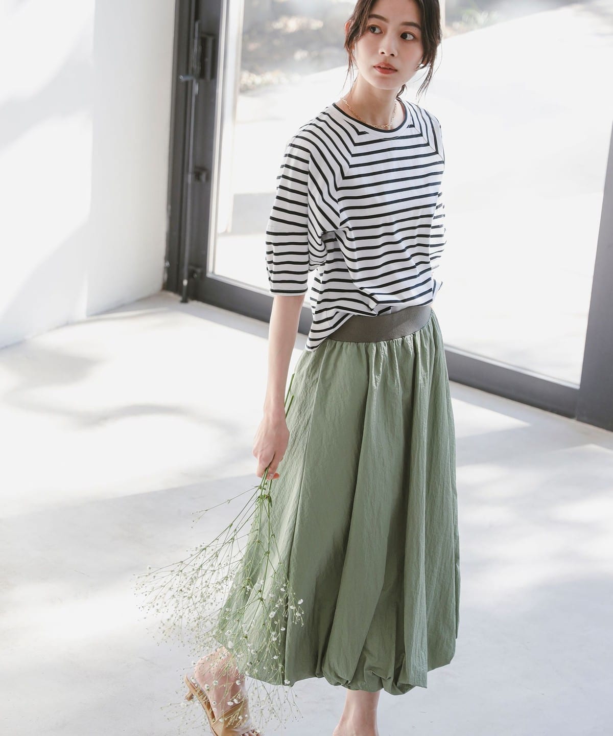 ウエストリブ バルーン スカート(S M) スカート WOMEN SAGE S ウエストリブ バルーン スカート(S M) スカート WOMEN SAGE S