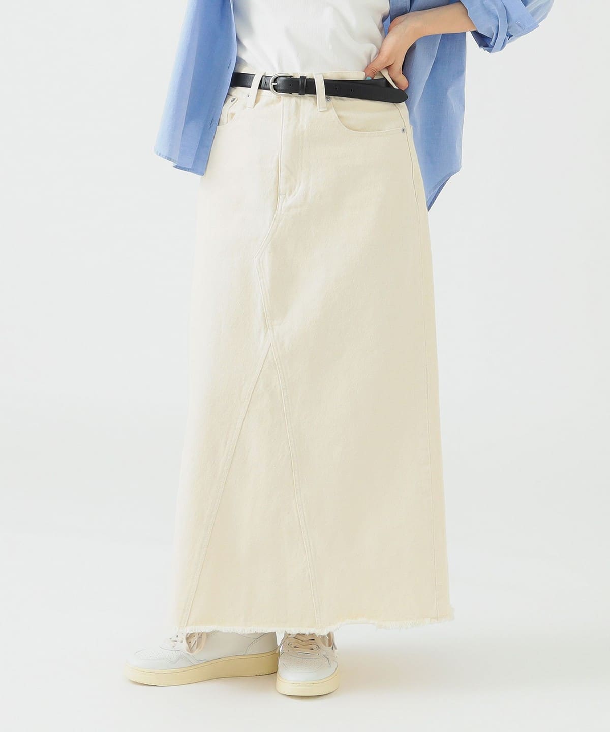 綿麻 デニム スカート(S M) スカート WOMEN IVORY M 綿麻 デニム スカート(S M) スカート WOMEN IVORY M