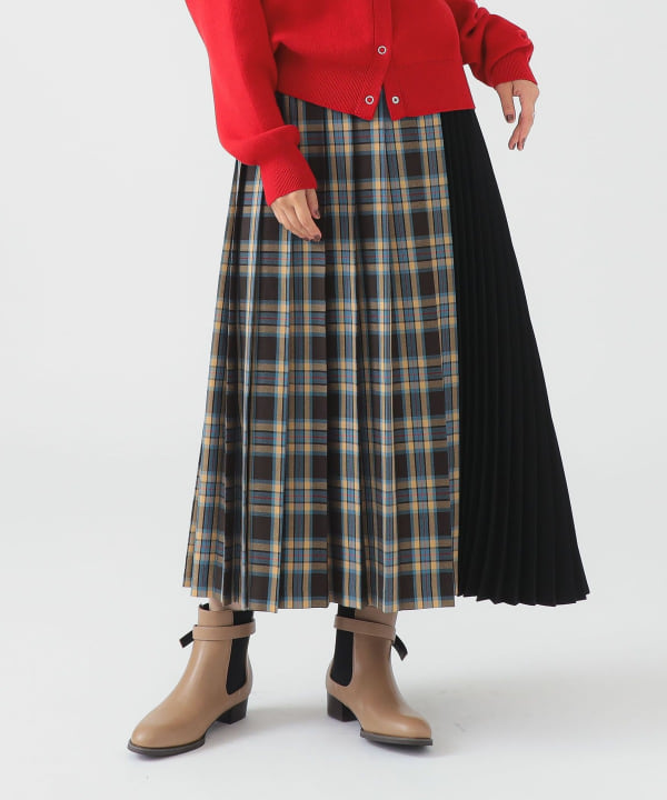 Agumo プリーツスカート 赤黒 38S Agumo プリーツスカート 赤黒 38S B:MING by BEAMS（ビーミング by