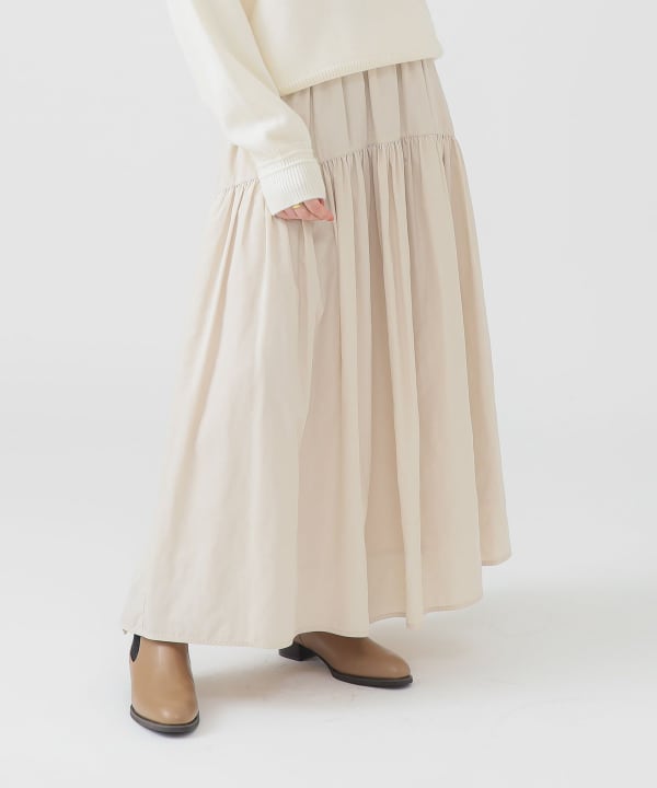 B:MING by BEAMS(ビーミング by ビームス)ツイル ギャザー スカート B:MING by BEAMS(ビーミング by ビームス)ツイル ギャザー スカート