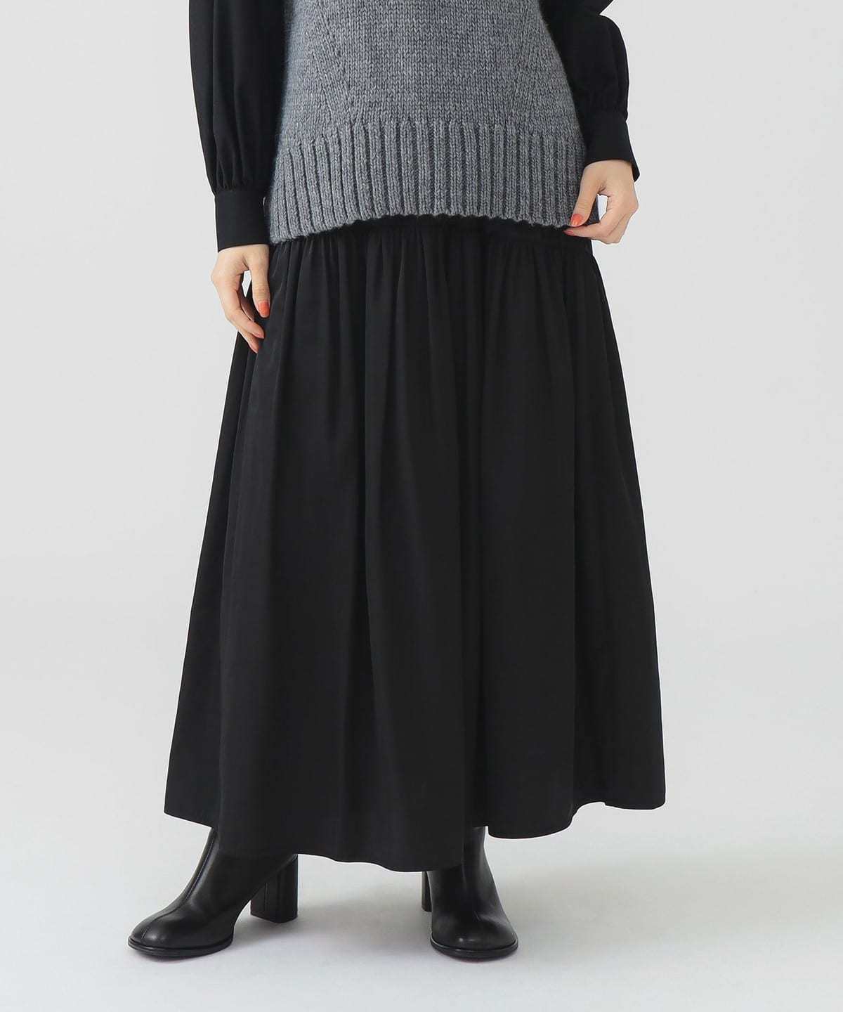 ツイル ギャザー スカート スカート WOMEN BLACK S ツイル ギャザー スカート スカート WOMEN BLACK S