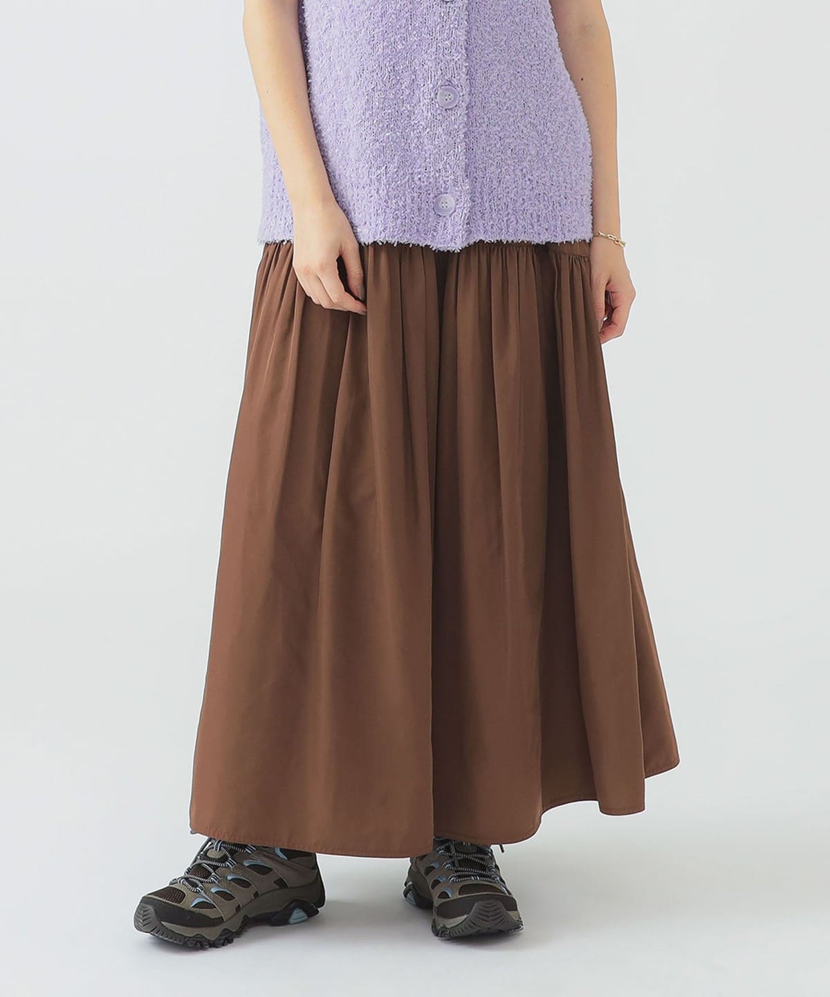ツイル ギャザー スカート スカート WOMEN BROWN S ツイル ギャザー スカート スカート WOMEN BROWN S
