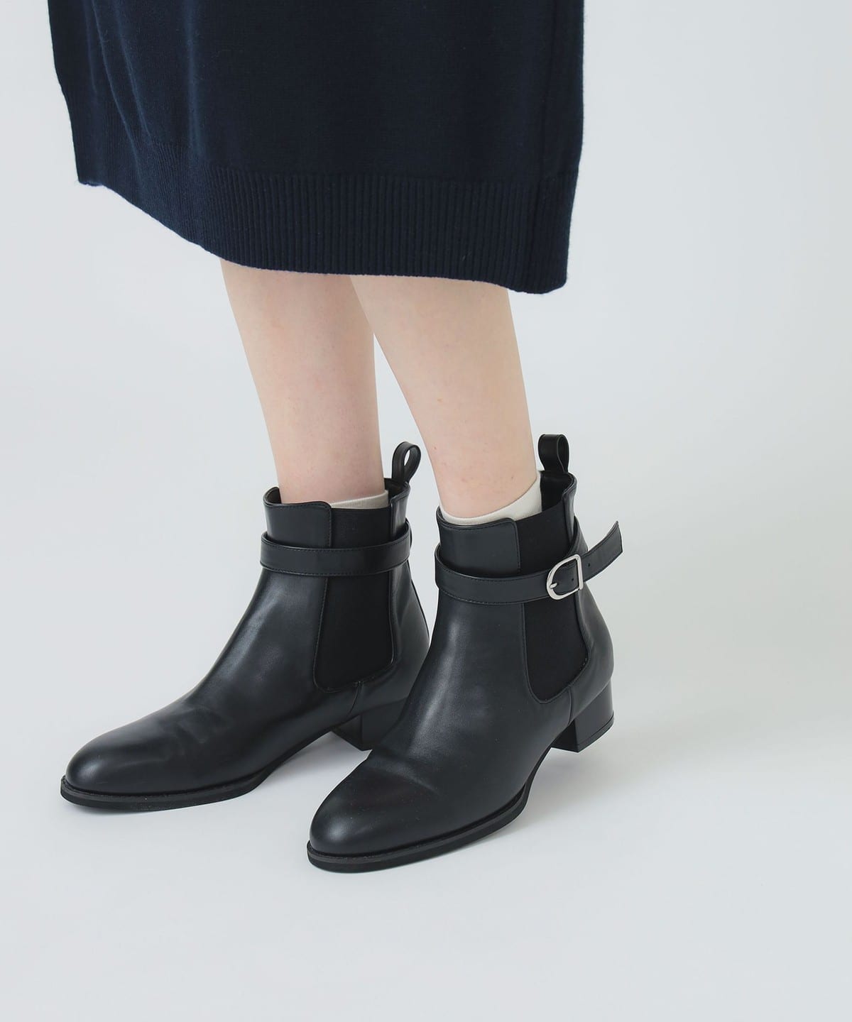 ベルト サイドゴア ブーツ(22.5 24.5cm) シューズ WOMEN BLACK 23.5cm ベルト サイドゴア ブーツ(22.5 24.5cm) シューズ WOMEN BLACK 23.5cm
