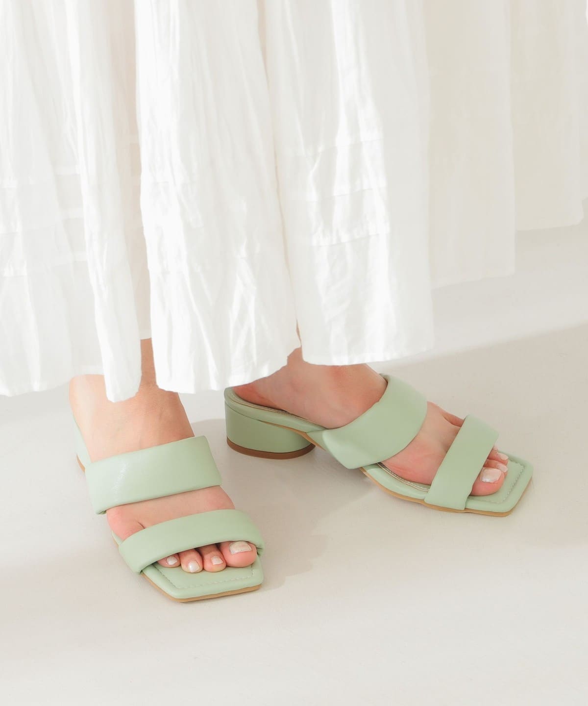 ダブルパフ サンダル(22.5 24.5cm) シューズ WOMEN MINT 24.5 ダブルパフ サンダル(22.5 24.5cm) シューズ WOMEN MINT 24.5