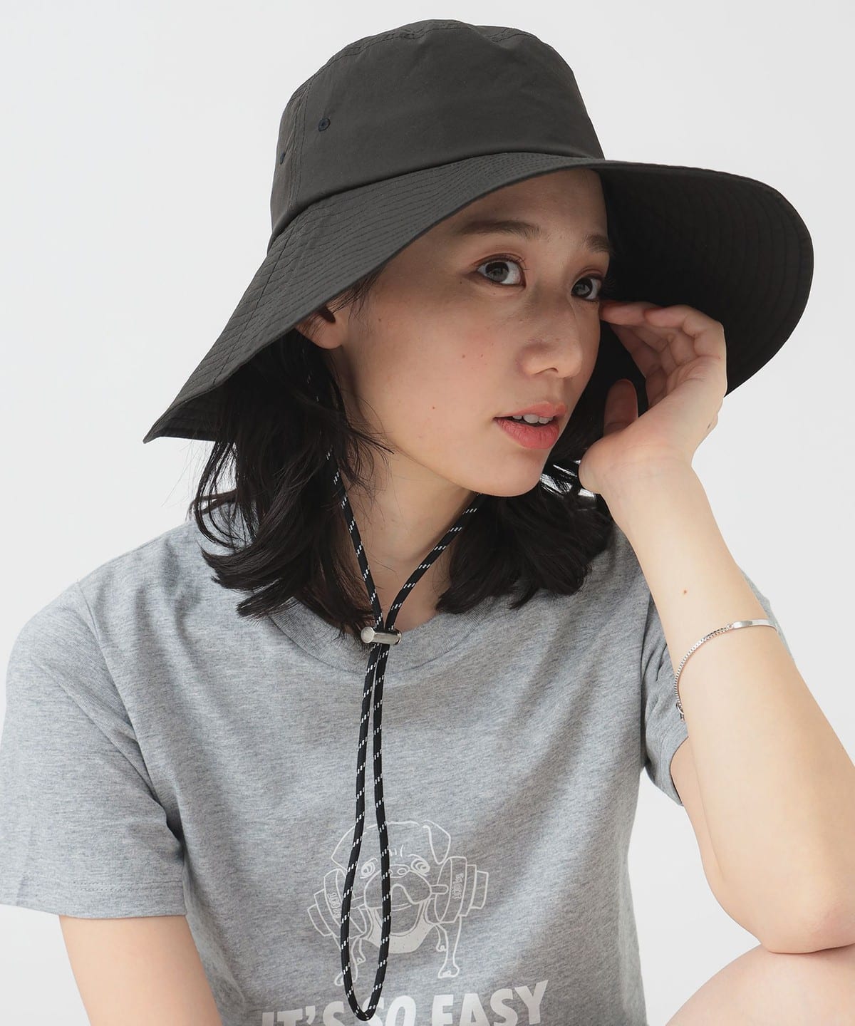 【別注】CTRL FREAK / ツバ広 サファリハット 帽子 WOMEN BLACK ONE SIZE 【別注】CTRL FREAK / ツバ広 サファリハット 帽子 WOMEN BLACK ONE SIZE