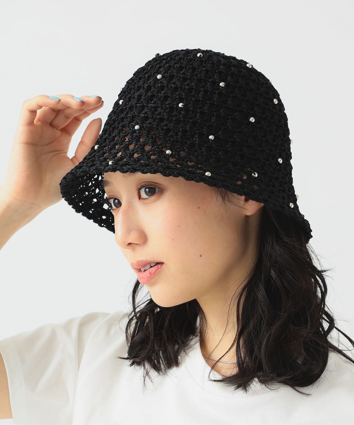 Casselini キャセリーニ / ドット ビーズ ハット 帽子 WOMEN BLACK ONE SIZE Casselini キャセリーニ / ドット ビーズ ハット 帽子 WOMEN BLACK ONE SIZE