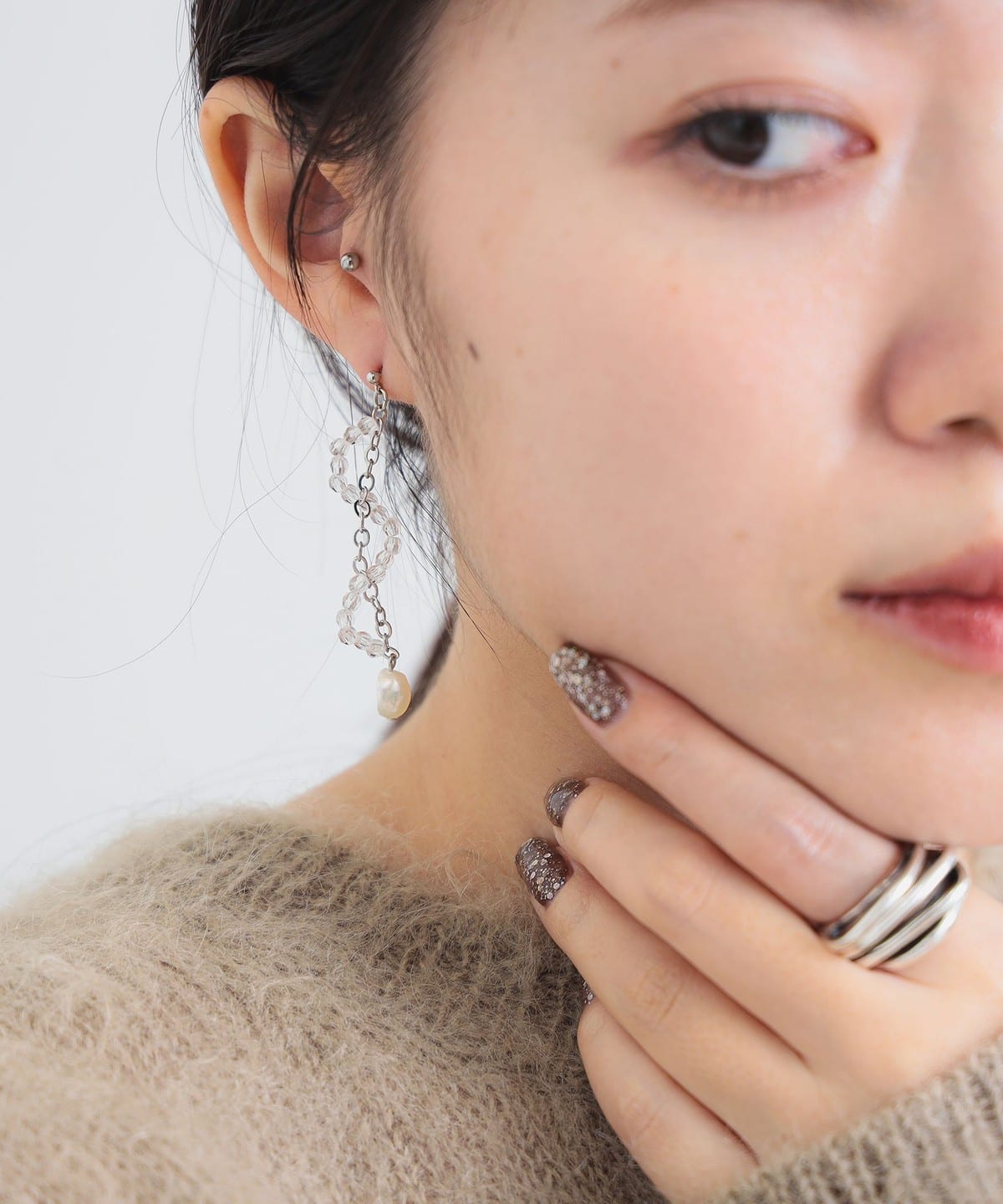 Casselini キャセリーニ / チェーン なみなみ ピアス アクセサリー WOMEN CLEAR ONE SIZE Casselini キャセリーニ / チェーン なみなみ ピアス アクセサリー WOMEN CLEAR ONE SIZE