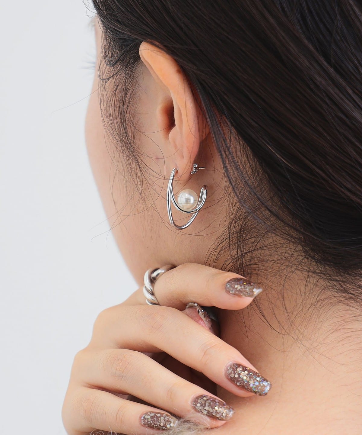 パール クロス ピアス アクセサリー WOMEN SILVER ONE SIZE パール クロス ピアス アクセサリー WOMEN SILVER ONE SIZE