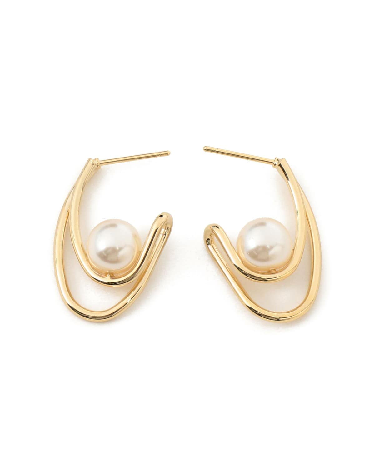 レイヤーライン パール ピアス【入園式・卒園式】 アクセサリー WOMEN GOLD ONE SIZE レイヤーライン パール ピアス【入園式・卒園式】 アクセサリー WOMEN GOLD ONE SIZE