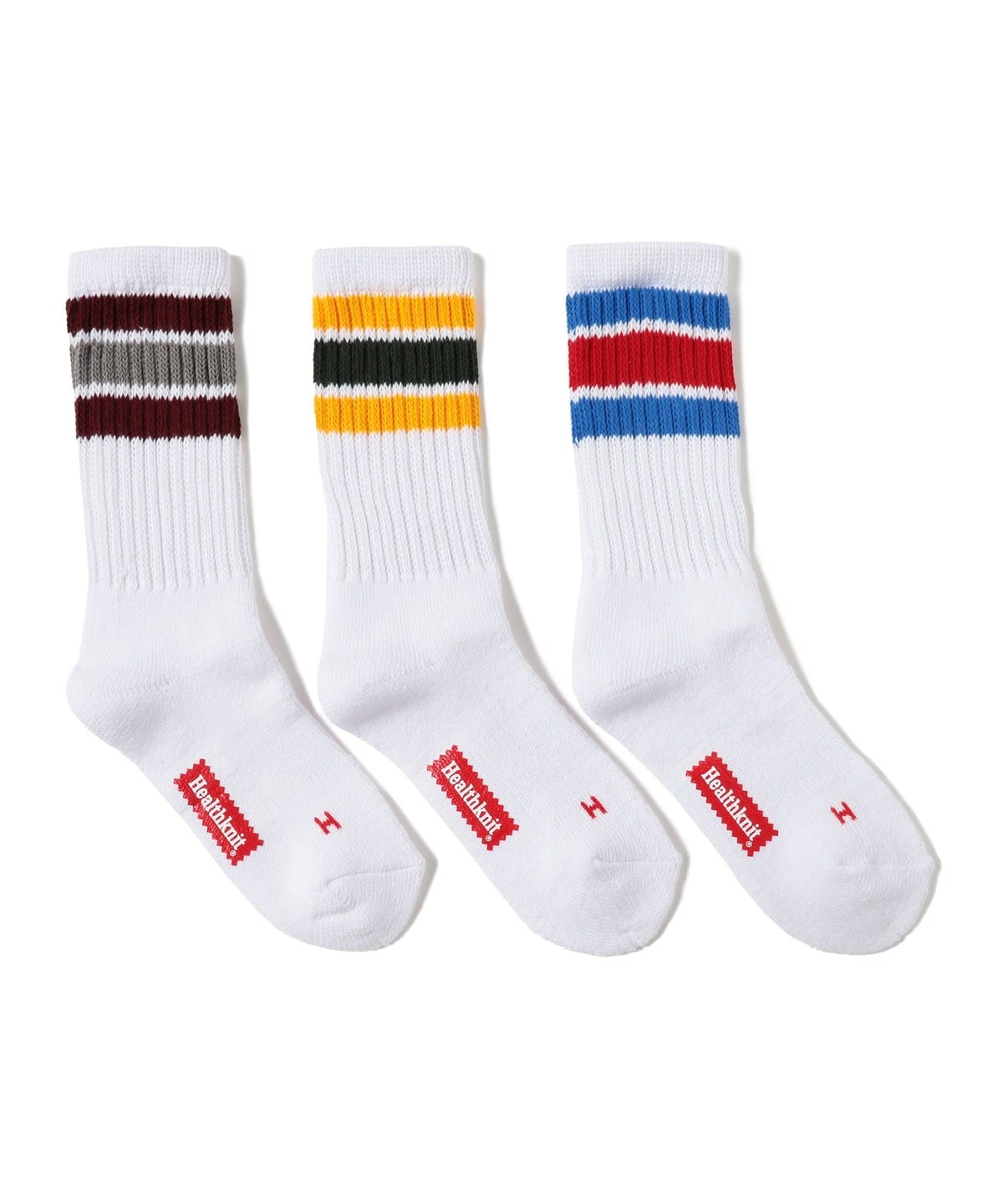 Healthknit ヘルスニット / 配色3本ラインクルー 3Pソックス(23 25cm) レッグウェア WOMEN Yellow/Wine/Blue 23-25cm Healthknit ヘルスニット / 配色3本ラインクルー 3Pソックス(23 25cm) レッグウェア WOMEN Yellow/Wine/Blue 23-25cm