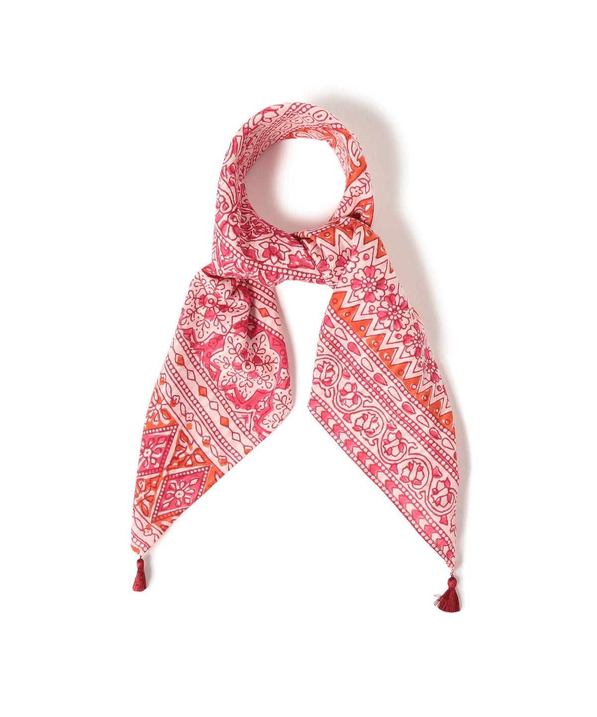 Sara mallika サラ マリカ / Cotton Lurex Border Print Scarf ファッション雑貨 WOMEN PINK ONE SIZE Sara mallika サラ マリカ / Cotton Lurex Border Print Scarf ファッション雑貨 WOMEN PINK ONE SIZE