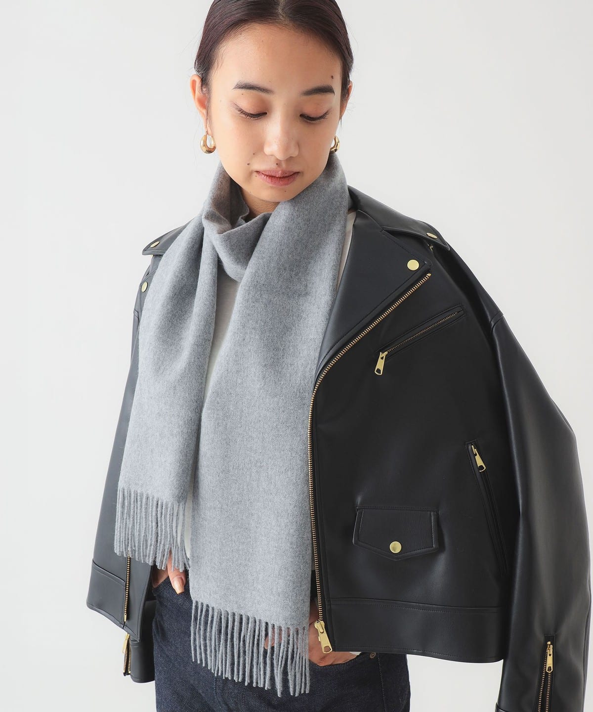 カシミヤ ストール ファッション雑貨 WOMEN LIGHT GREY ONE SIZE カシミヤ ストール ファッション雑貨 WOMEN LIGHT GREY ONE SIZE