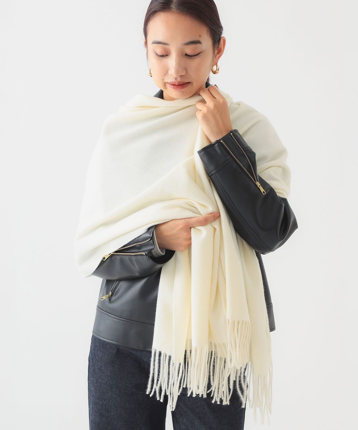 カラー ソリッド ストール ファッション雑貨 WOMEN OFF WHITE ONE SIZE カラー ソリッド ストール ファッション雑貨 WOMEN OFF WHITE ONE SIZE