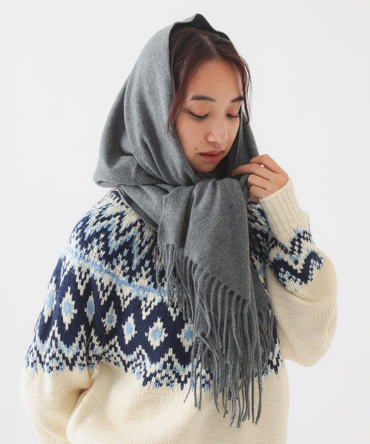 カラー ソリッド ストール ファッション雑貨 WOMEN CHARCOAL. GREY ONE SIZE カラー ソリッド ストール ファッション雑貨 WOMEN CHARCOAL. GREY ONE SIZE