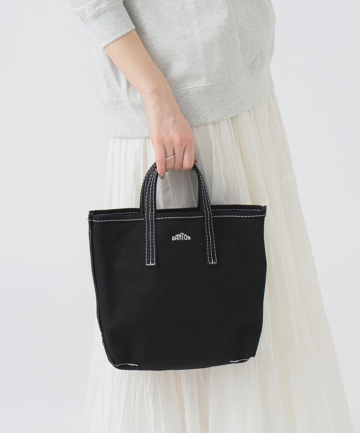 DANTON ダントン / コットン キャンバス トート バッグ バッグ WOMEN BLACK ONE SIZE DANTON ダントン / コットン キャンバス トート バッグ バッグ WOMEN BLACK ONE SIZE