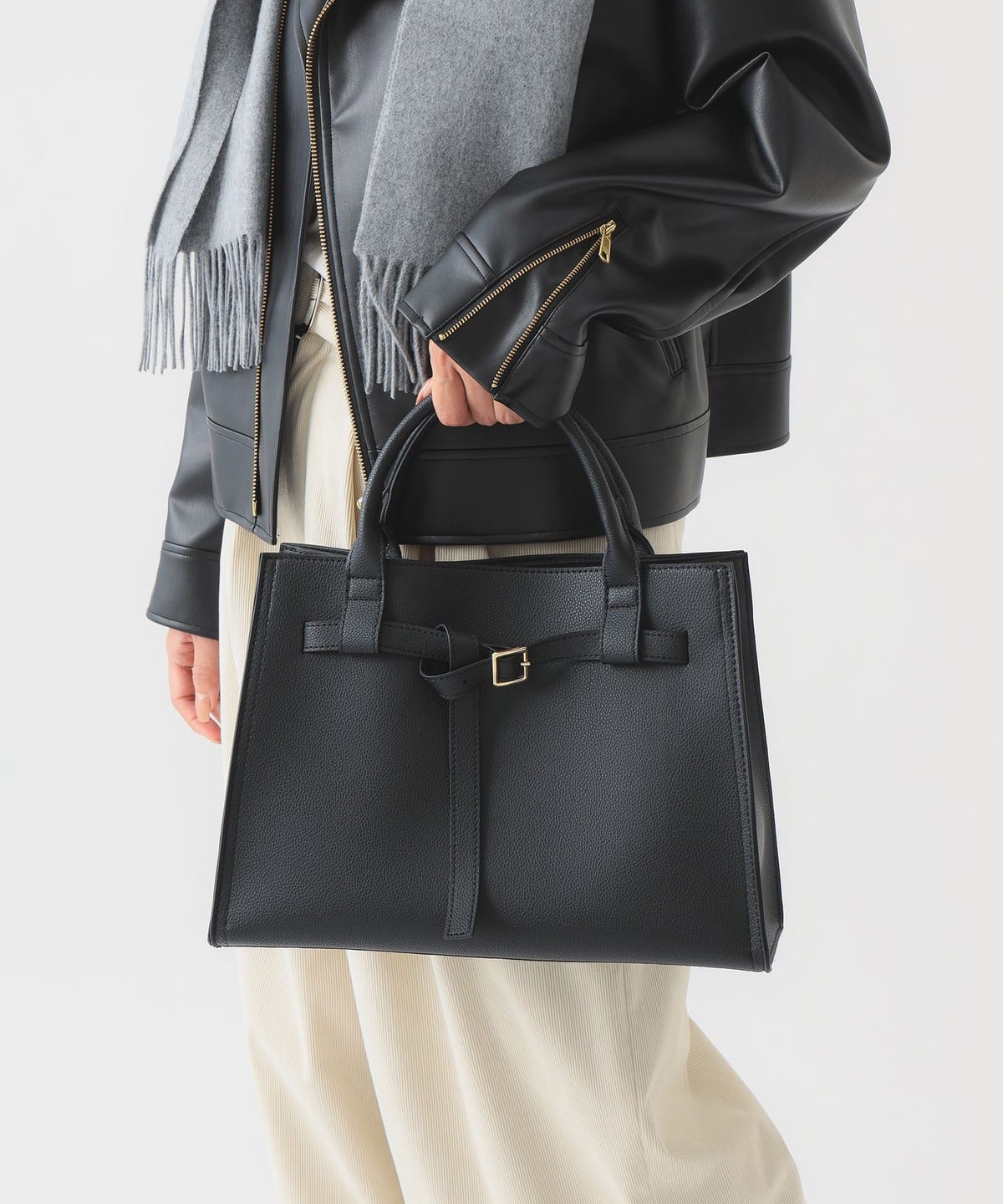 ベルト トート バッグ バッグ WOMEN BLACK ONE SIZE