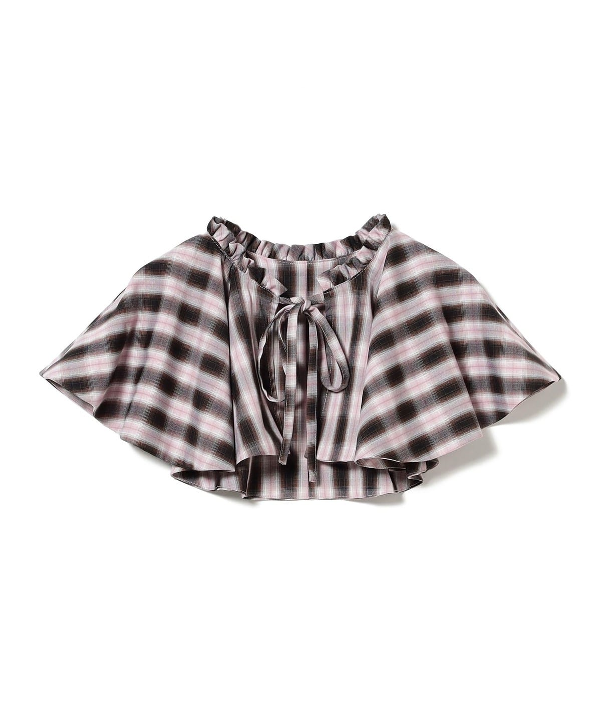 チェック つけ襟 財布・小物 WOMEN BROWN ONE SIZE チェック つけ襟 財布・小物 WOMEN BROWN ONE SIZE