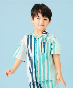 B:MING by BEAMS / 童裝 多色直條紋 短袖 襯衫（100～140cm）