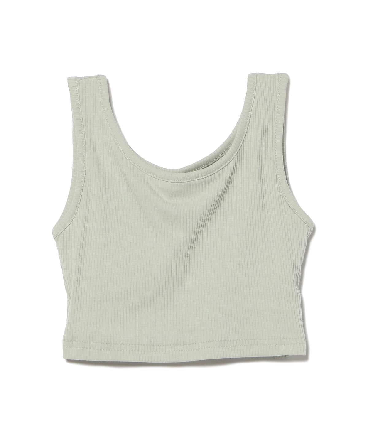リブ ショート タンクトップ Tシャツ・カットソー PISTACHIO M リブ ショート タンクトップ Tシャツ・カットソー PISTACHIO M