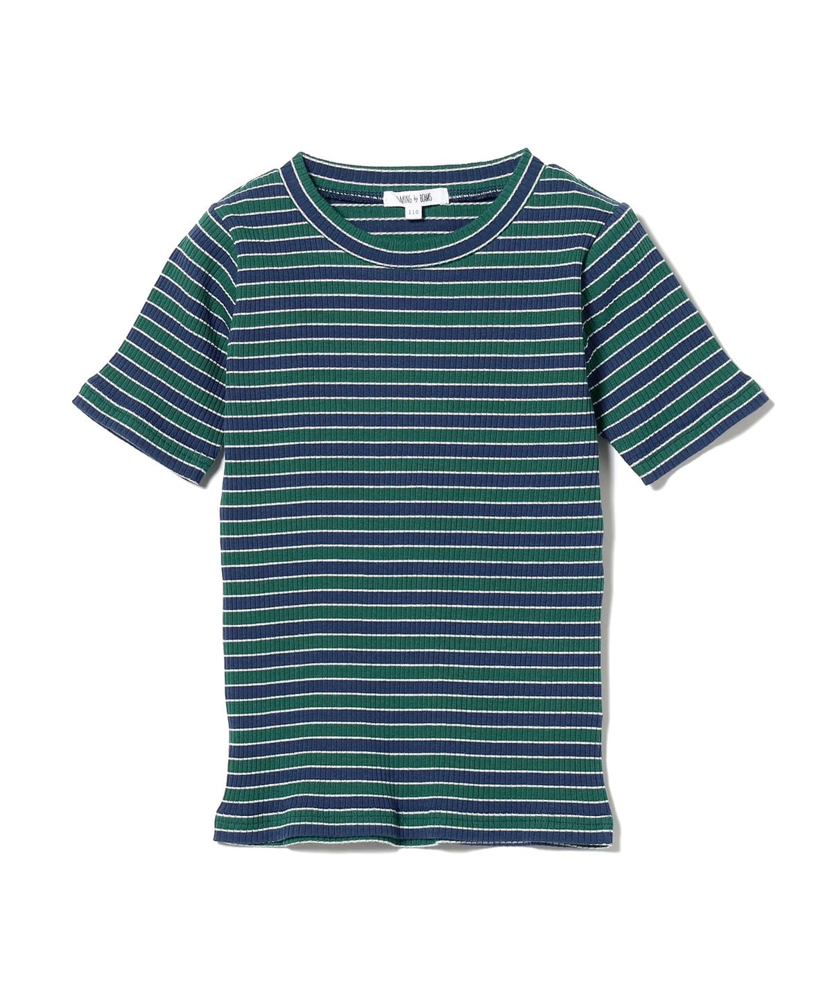 テレコ ボーダー Tシャツ(100 140cm) Tシャツ・カットソー GREEN×NAVY 130 テレコ ボーダー Tシャツ(100 140cm) Tシャツ・カットソー GREEN×NAVY 130