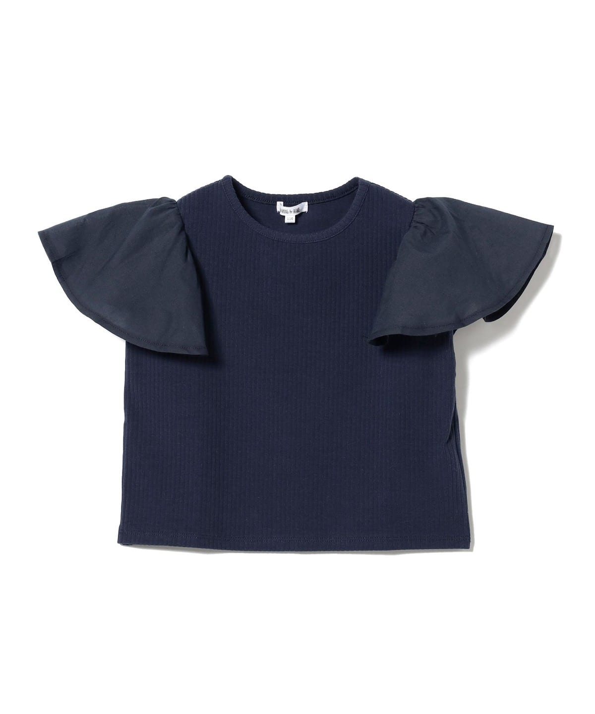 布帛 フリルスリーブ Tシャツ(100 140cm) Tシャツ・カットソー NAVY 140 布帛 フリルスリーブ Tシャツ(100 140cm) Tシャツ・カットソー NAVY 140
