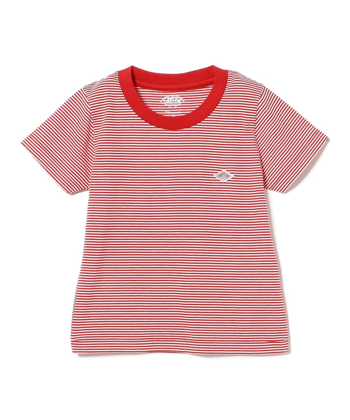 DANTON ダントン / KIDS' SHORT SLEEVE INNER T-SHIRT STRIPE 2025SS(105 135cm) Tシャツ・カットソー RED*WHITE 125 DANTON ダントン / KIDS' SHORT SLEEVE INNER T-SHIRT STRIPE 2025SS(105 135cm) Tシャツ・カットソー RED*WHITE 125
