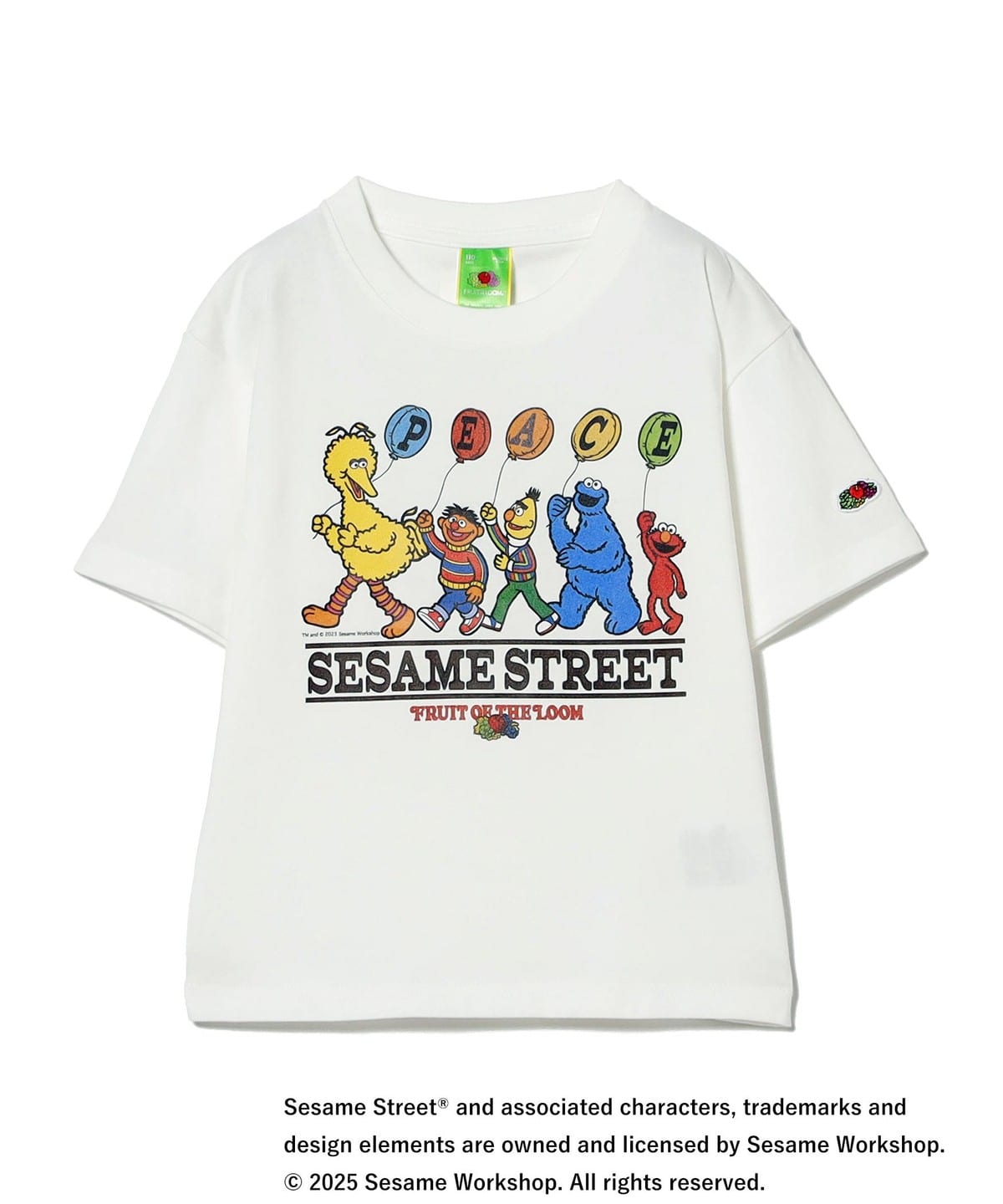 FRUIT OF THE LOOM フルーツオブザルーム / セサミストリート プリント Tシャツ ② 2025SS(100 140cm) Tシャツ・カットソー WHITE 130 FRUIT OF THE LOOM フルーツオブザルーム / セサミストリート プリント Tシャツ ② 2025SS(100 140cm) Tシャツ・カットソー WHITE 130