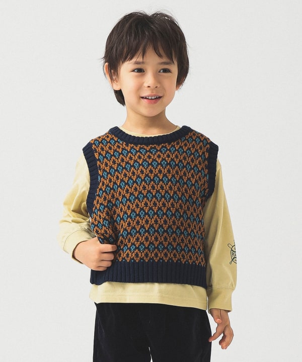 B:MING by BEAMS（ビーミング by ビームス）柄編みニット ベスト