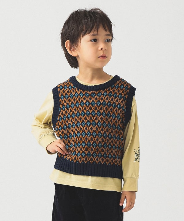 B:MING by BEAMS（ビーミング by ビームス）柄編みニット ベスト