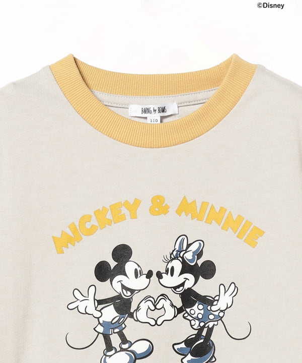 B:MING by BEAMS（ビーミング by ビームス）Disney / B:MING by BEAMS / MICKEY ＆ MINNIE リンガー  プリント Tシャツ（80～150cm）（Tシャツ・カットソー Tシャツ）通販｜BEAMS