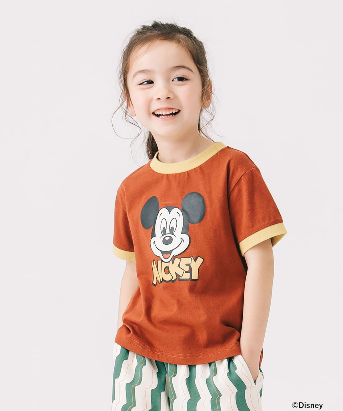 Disney / MICKEY / リンガー プリント Tシャツ 2025SS(90 150cm) Tシャツ・カットソー BRICK 130 Disney / MICKEY / リンガー プリント Tシャツ 2025SS(90 150cm) Tシャツ・カットソー BRICK 130