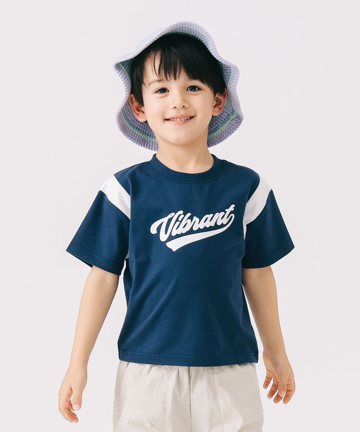 袖切り替え プリント Tシャツ 2025SS(100 140cm) Tシャツ・カットソー NAVY 120 袖切り替え プリント Tシャツ 2025SS(100 140cm) Tシャツ・カットソー NAVY 120