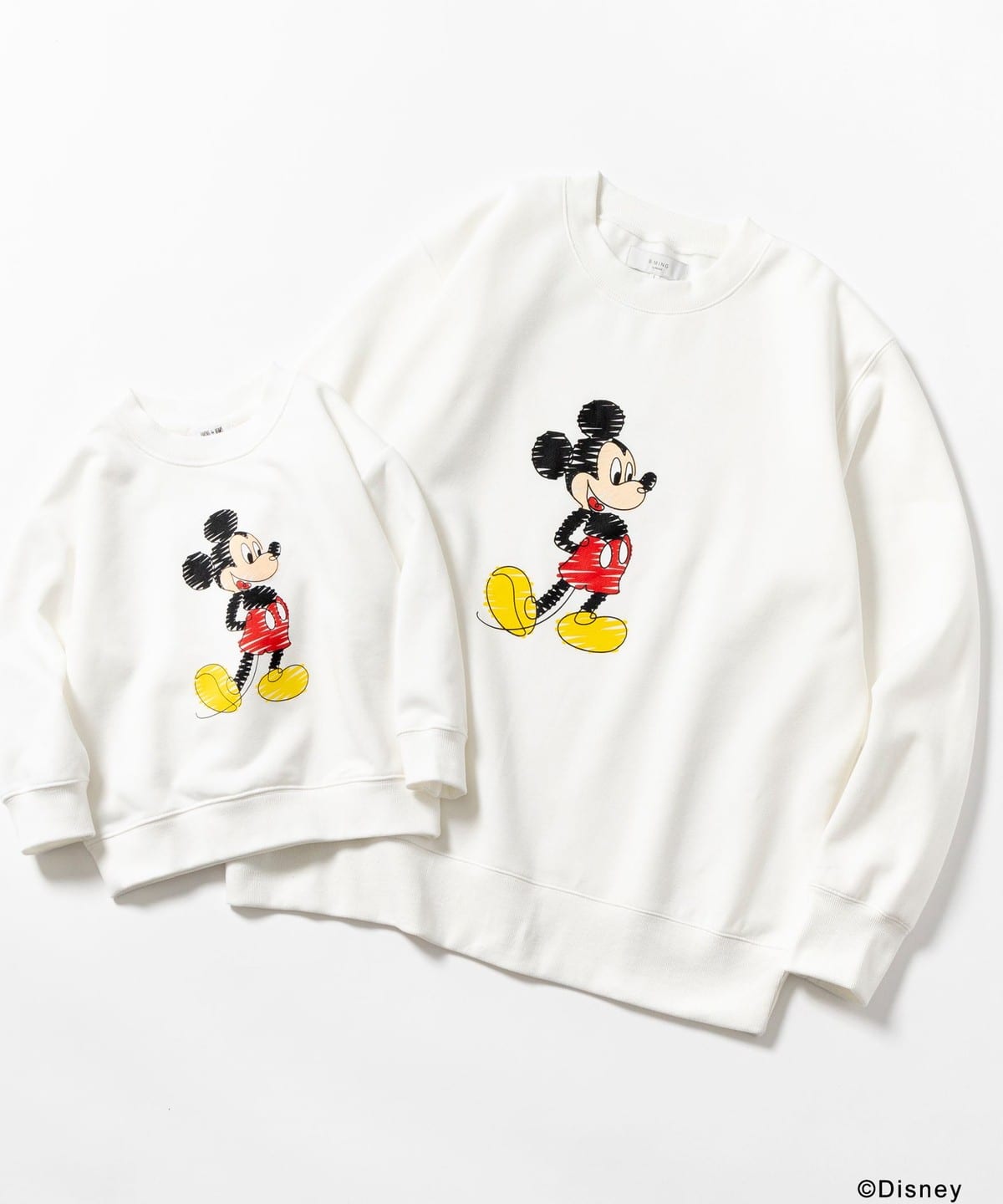 B:MING by BEAMS / Disney Mickey Mouse Design Print Crew