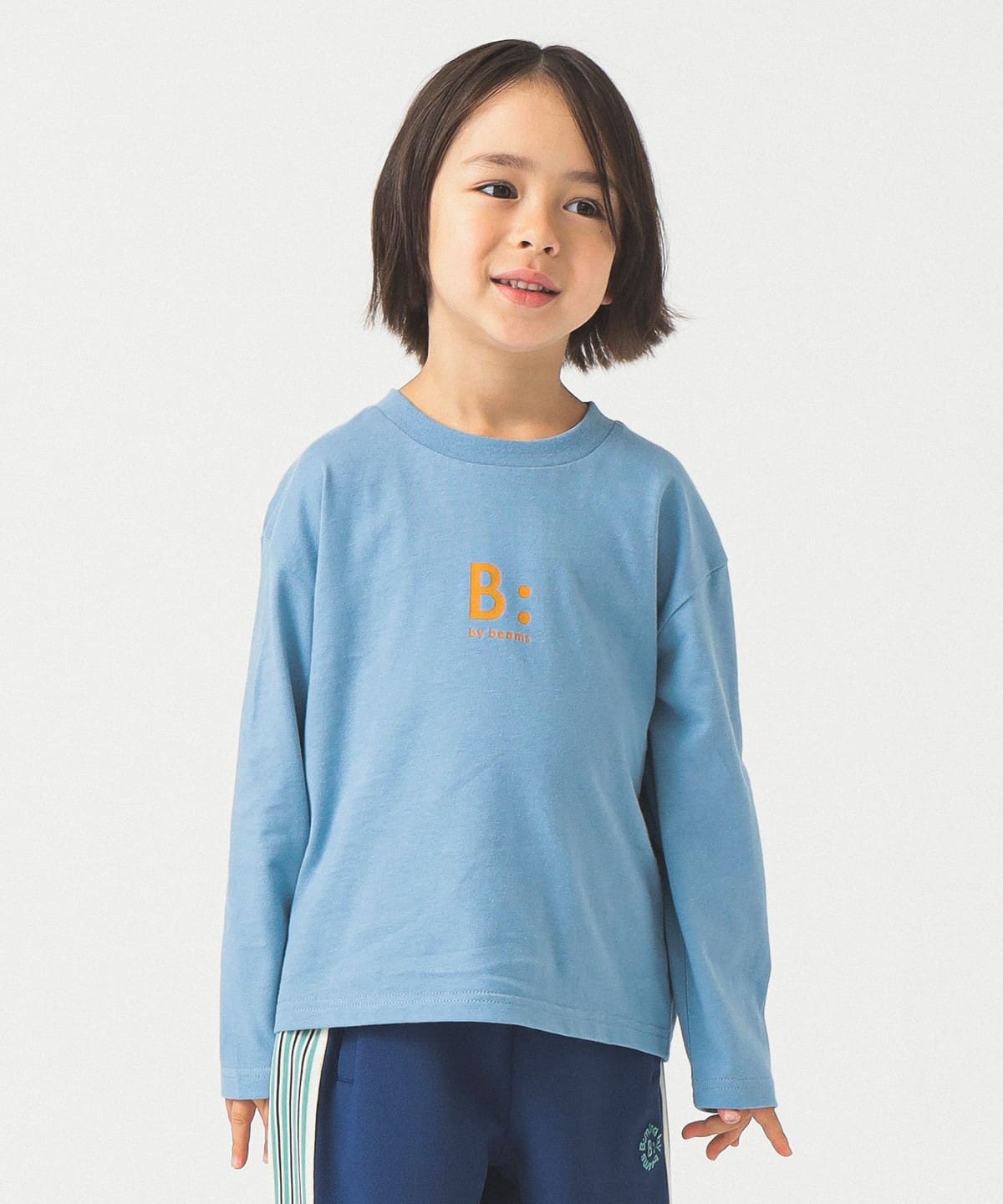 ロゴ プリント ロングスリーブ Tシャツ 2025FW(100~140cm) Tシャツ・カットソー SAX 90 ロゴ プリント ロングスリーブ Tシャツ 2025FW(100~140cm) Tシャツ・カットソー SAX 90
