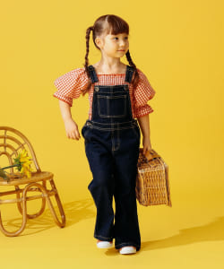 B:MING by BEAMS / リサイクルデニム フレア サロペット（80～140cm）