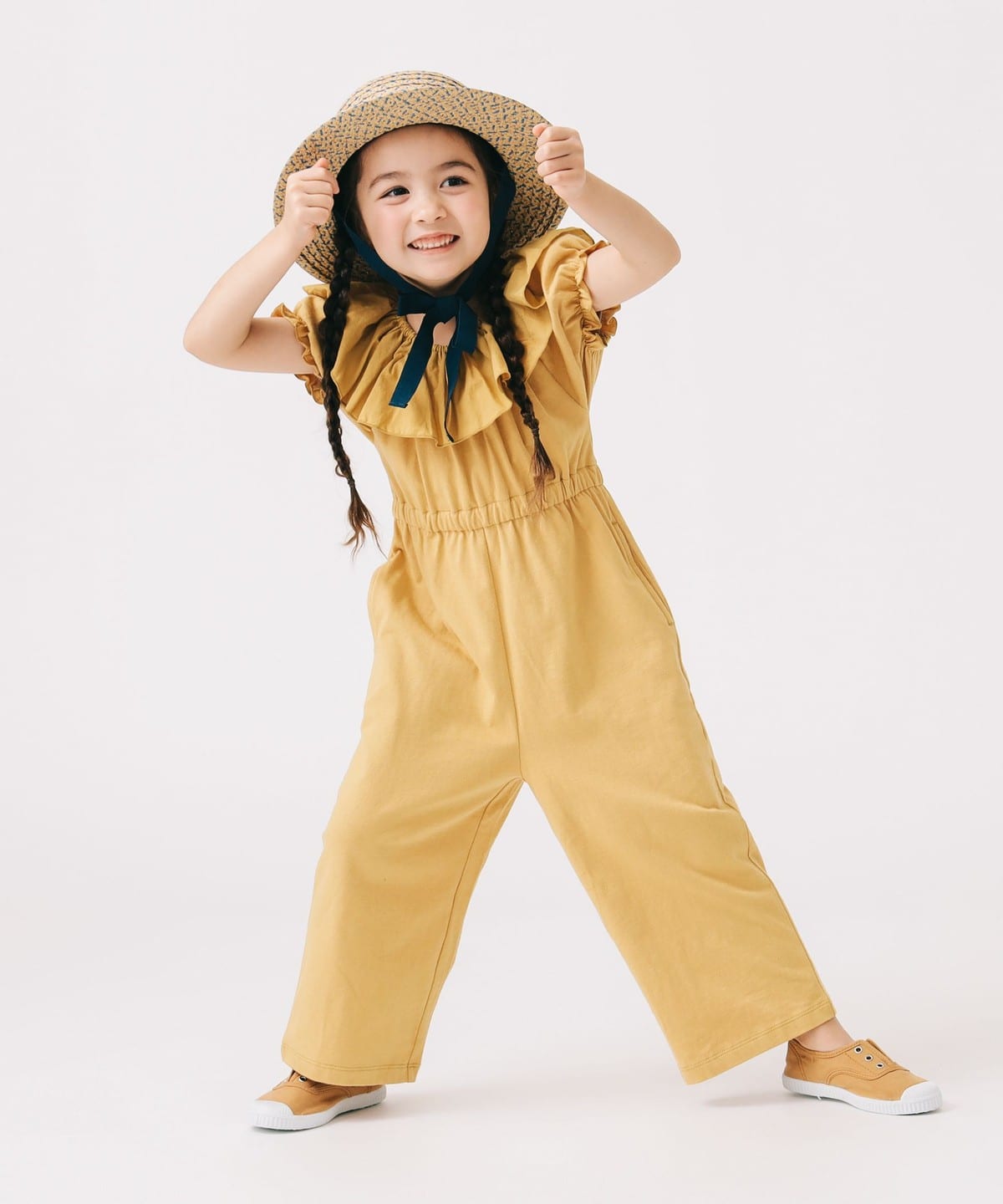 ピエロ襟 オールインワン 2025SS(100 140cm) パンツ MUSTARD 130 ピエロ襟 オールインワン 2025SS(100 140cm) パンツ MUSTARD 130