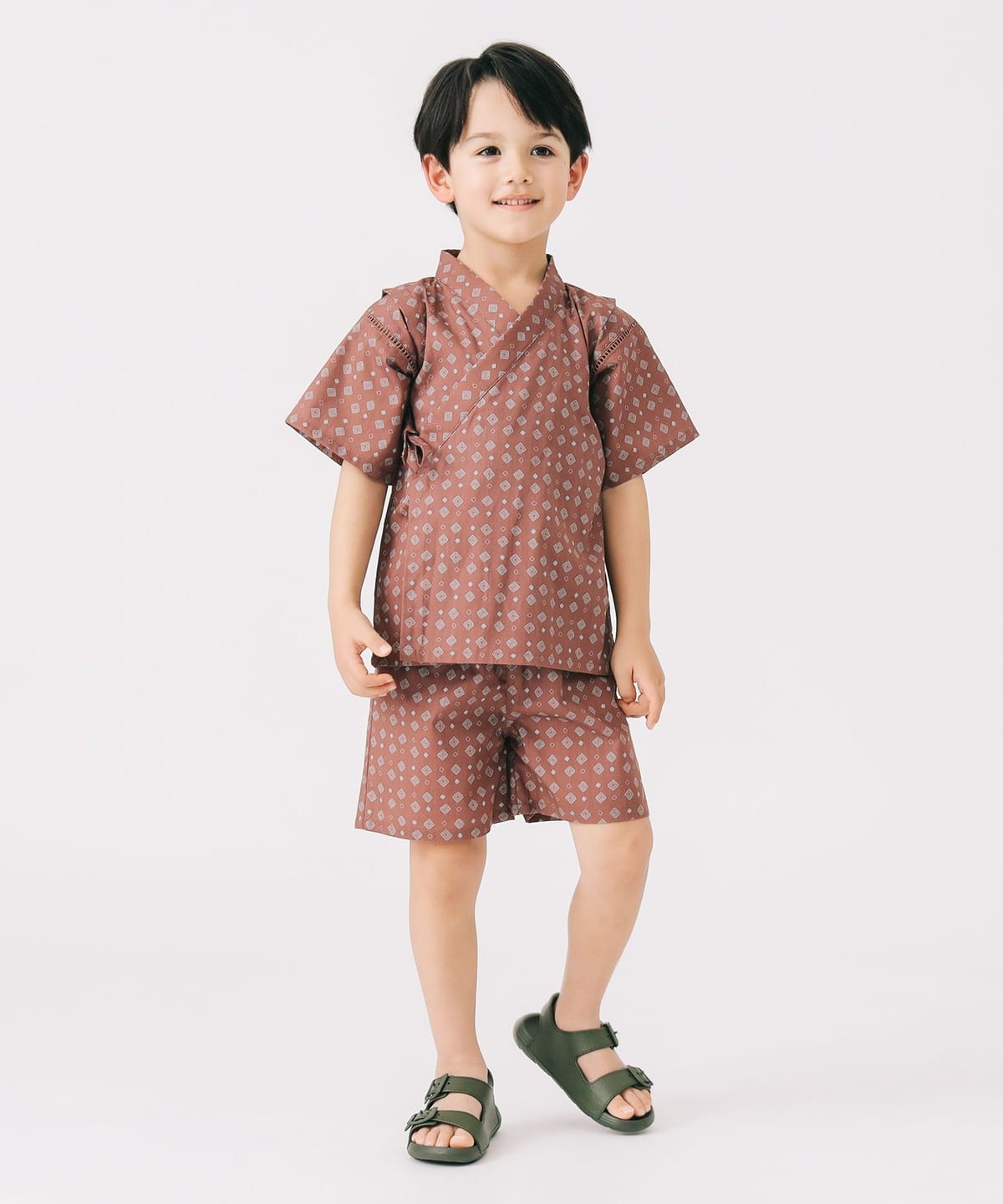 小紋柄 甚平 2025SS(90 140cm) アンダーウェア・着物 BROWN L(130-140) 小紋柄 甚平 2025SS(90 140cm) アンダーウェア・着物 BROWN L(130-140)