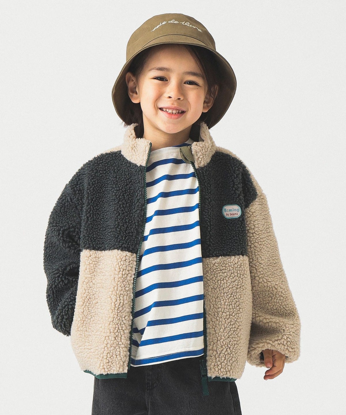 リバーシブル ボア ブルゾン 2025FW(90 150cm) ブルゾン GREY×BEIGE 110 リバーシブル ボア ブルゾン 2025FW(90 150cm) ブルゾン GREY×BEIGE 110