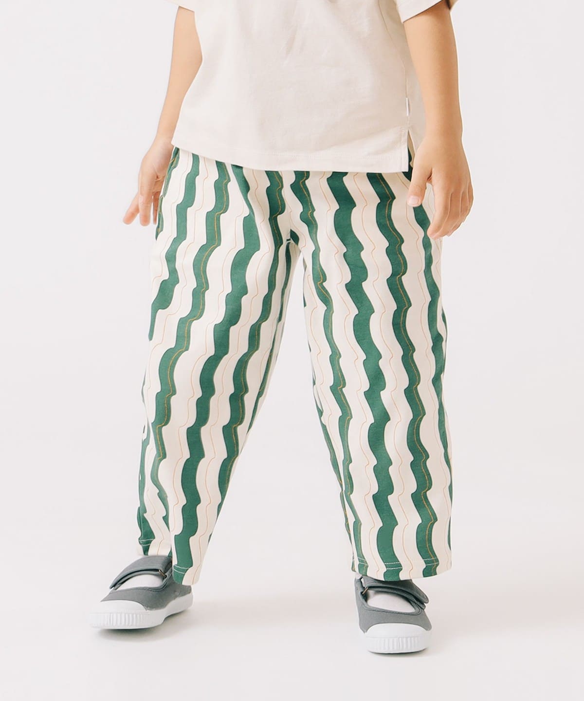 WAVY ストライプ パンツ 2025SS(100 140cm) パンツ GREEN系 100 WAVY ストライプ パンツ 2025SS(100 140cm) パンツ GREEN系 100