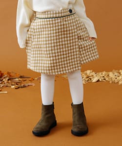 チェック柄 ラップ キュロット パンツ（100～140cm）