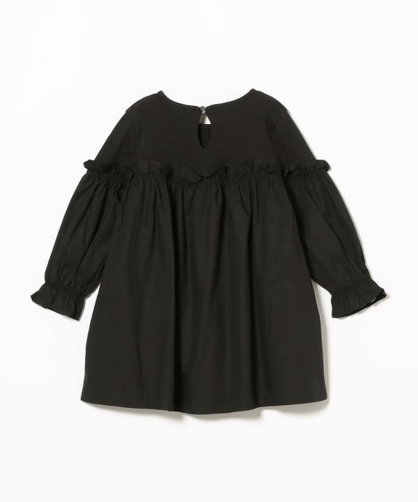 ✤タグ付き新品✤B:MING by BEAMS 紺色 袖フリル ワンピース B:MING by BEAMS（ビーミング by ビームス）切替 フリルワンピース（90