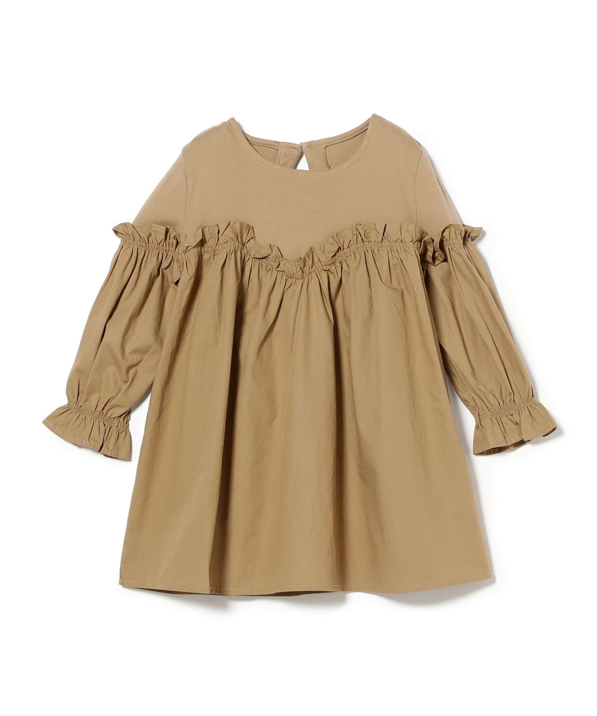 切替 フリルワンピース(90 140cm) ワンピース BEIGE 140 切替 フリルワンピース(90 140cm) ワンピース BEIGE 140