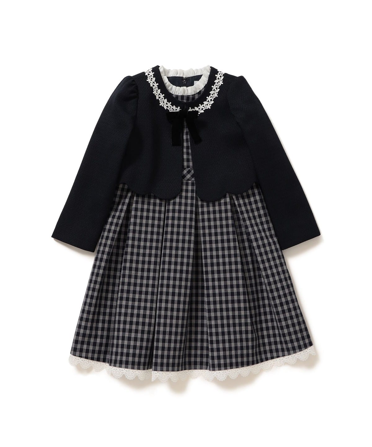 セレモニー ワンピース ボレロ セット 2025SS(100 130cm) ワンピース NAVY×NAVY 120 セレモニー ワンピース ボレロ セット 2025SS(100 130cm) ワンピース NAVY×NAVY 120